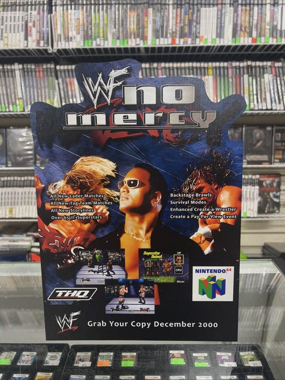 WWF No Mercy Nintendo 64 Standee Countertop Display - Etsy