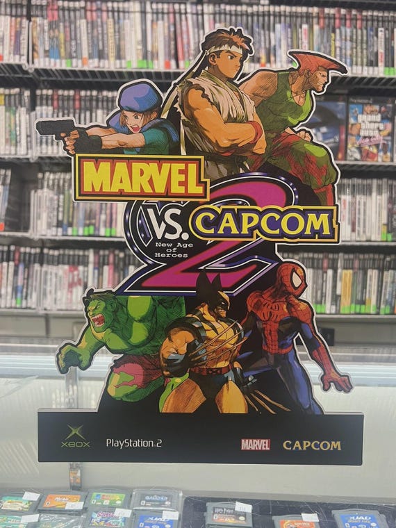Marvel Vs Capcom 2 Ver B Promo-like Display Ps2 Countertop Standee