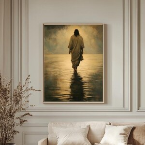 Jesus Christ Portrait Holy Painting Poster God Peace Print Wall Art Gift Trendy Living Room Home Decor Framed Canvas Christian Nursery Decor