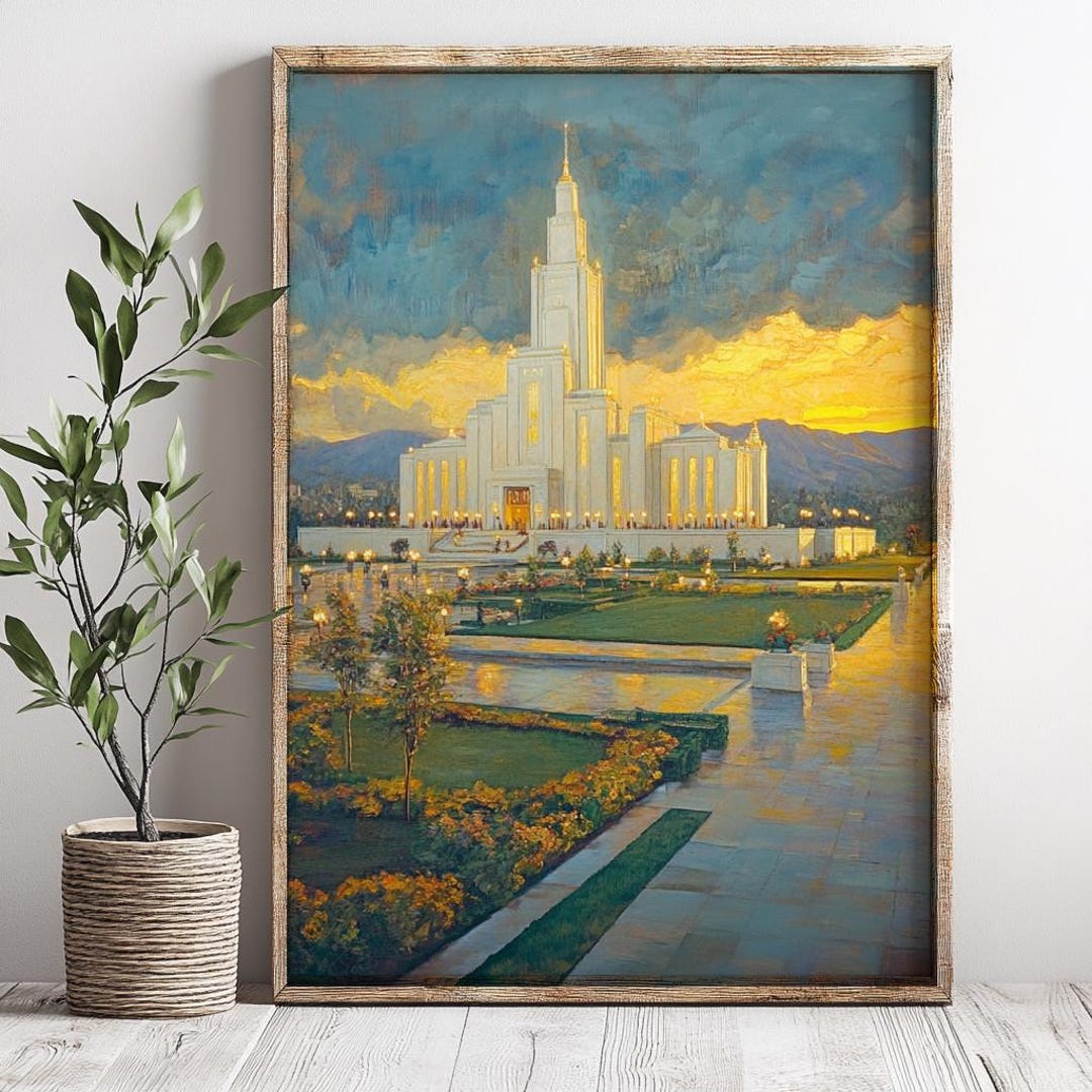 LDS Temple Oil Painting, LDS Temple Art, Mormon Temple Wall Art ...