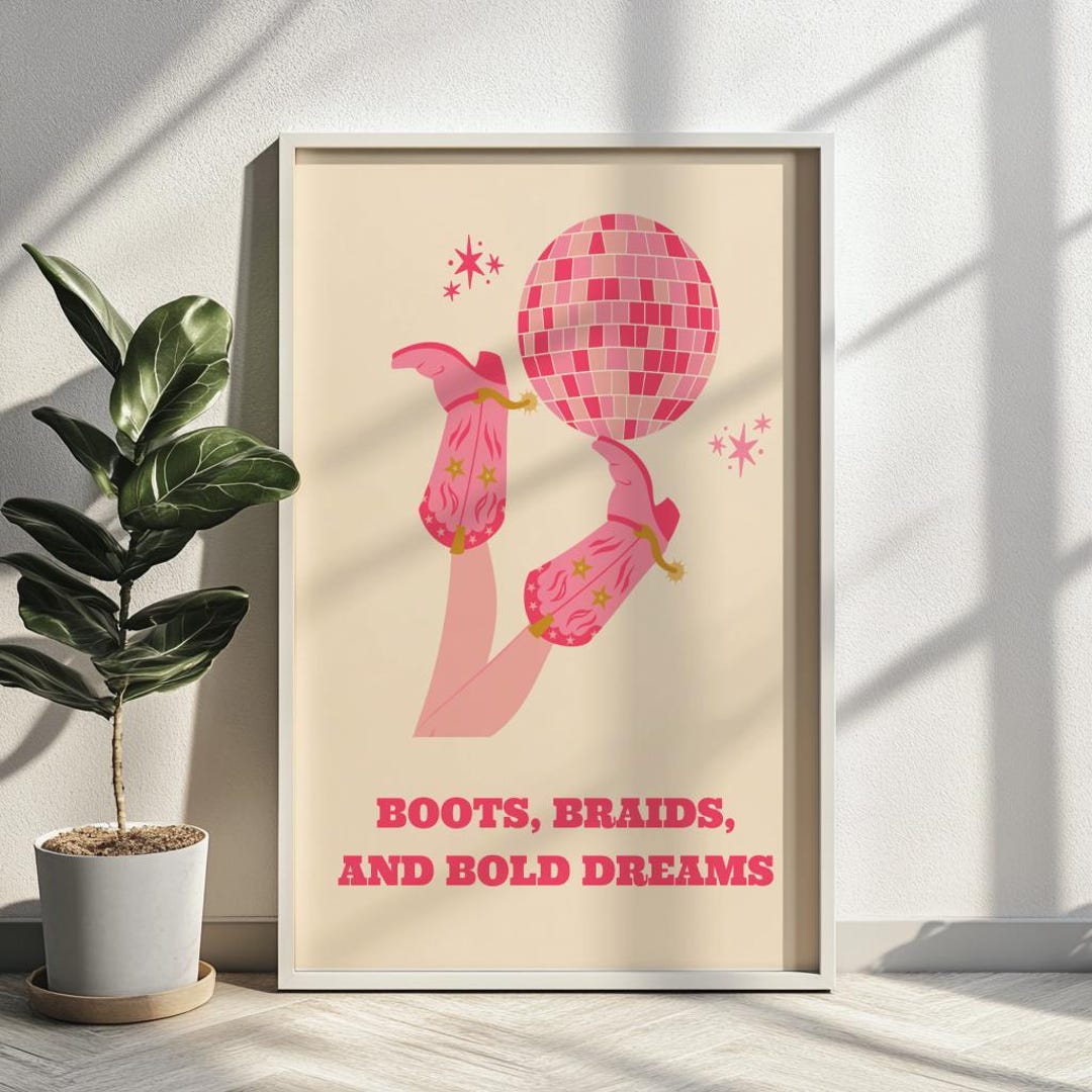 retro cowgirl art prints - set of 3 - digital download... Vintage Cowgirl Art Print | Pink Western Gallery Wall Decor (digital ...