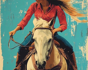 Cowgirl- Oil Painting on Canvas, size 36x40 inches -Western Art for Home Decor