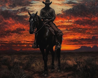Sunset Sentinel- oil painting on canvas- western art- home decor