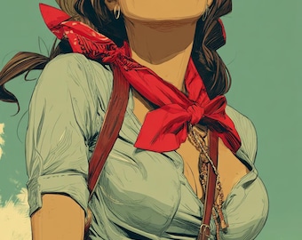 Cowgirl-oljemålning – Original västerländsk konst