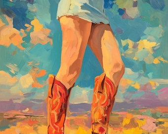 Cowgirl Boots- Oil Painting on Canvas- Western Art