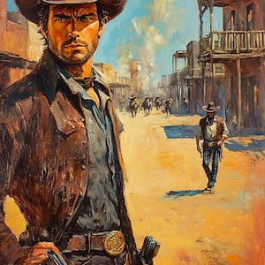 Old West- Ölgemälde auf Leinwand- westliche Kunst- Wohnkultur