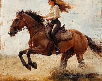 Rider of the West Oil Painting on Canvas - Western Home Décor Artwork