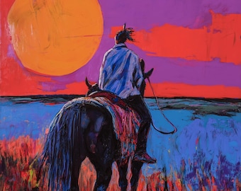 Ancestors Oil Painting on Canvas 34x34 inches- Southwestern Art for Home Decor
