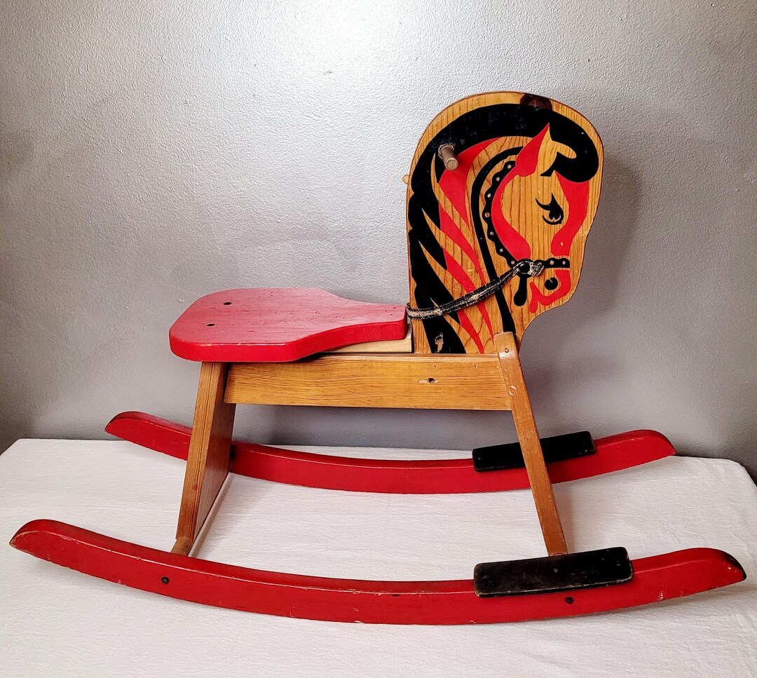 Rustic Rocking Horse Vintage Wooden Rocking Horse - Etsy