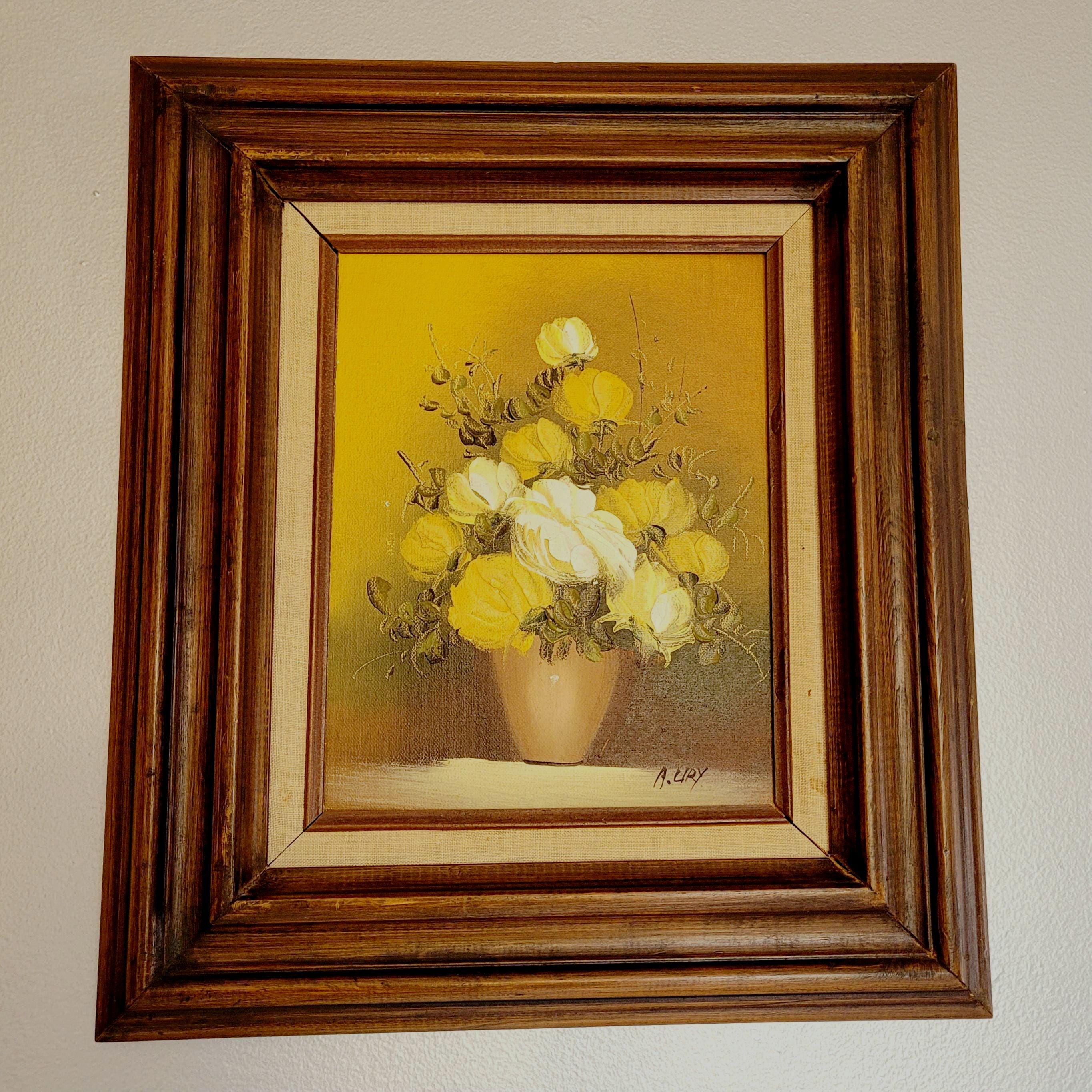 黄色いバラ 油彩画　写実絵画　　静物画 黄色のバラ 油彩画 静物画 絵画 油彩 千賀節子 黄薔薇 油絵 F6キャンバス