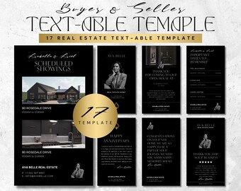 Real Estate Template Bundle |  17 Text-Editable Designs for Realtors | Canva Editable | Instant Download
