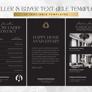 17 Text-Able Real Estate Seller Buyer Templates | Real Estate Marketing | Luxury Real Estate Marketing Bundle | Real Estate Branding | Lux