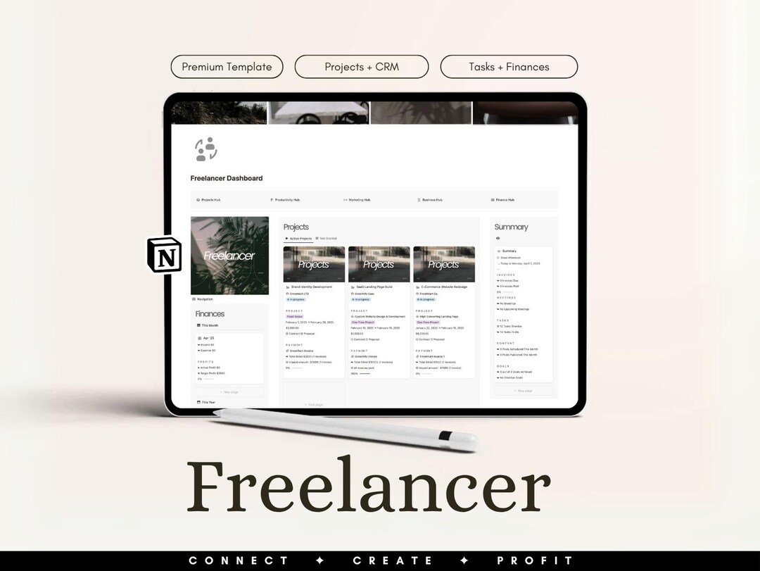 Notion Freelancer OS Template, CRM, Project & Client Manager - Etsy