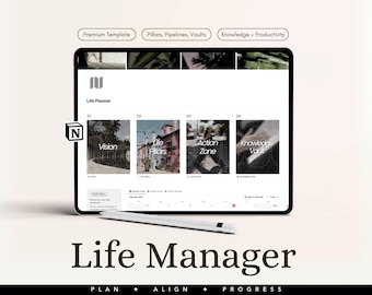 Notion Life Planner Template, All-In-One System