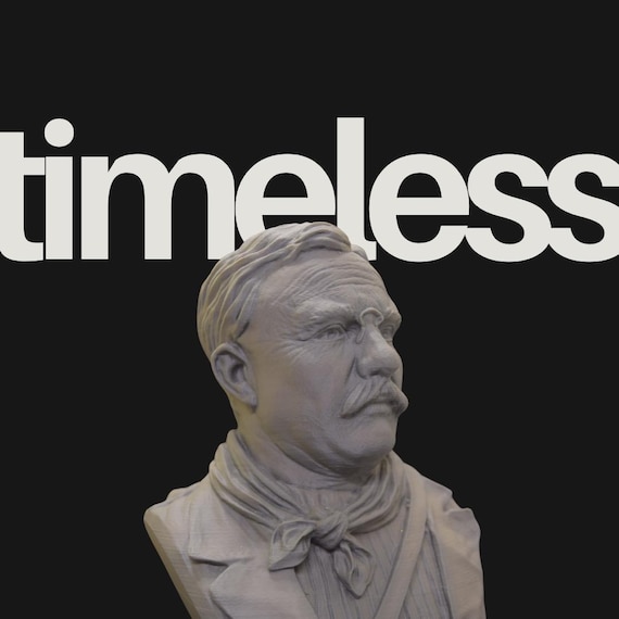 Teddy Roosevelt Bust – 3D Printed Historical Home Decor, Unique Gift for History Lovers, Vintage Style Collectible Piece