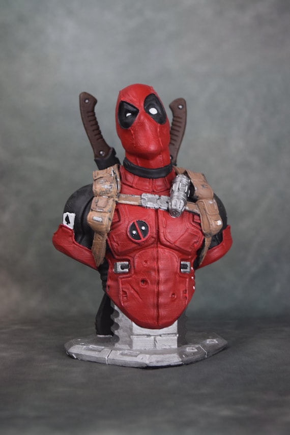 Deadpool Decorative Bust | Marvel | 3D Printed | Hand Painted | Made in USA