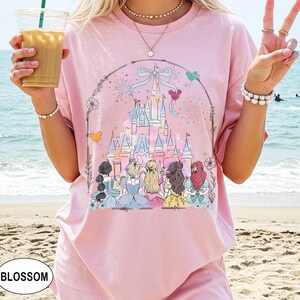 Coquette Bow Disney Princess Castle Shirt, Disneyland Castle Best Friends Shirt, WDW Girls Trip Shirts, Gift For Girls
