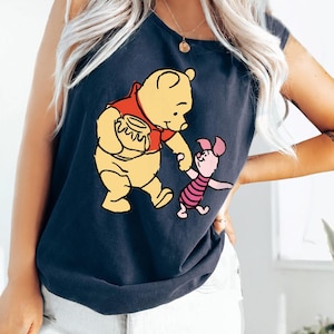 Winnie l&#39;ourson et porcelet toujours amis pour toujours de Disney, débardeur Disney Winnie l&#39;ourson et porcelets amis haut court, t-shirt bébé voyage Disney