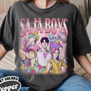 Saja Boys Boy Band Shirt, Kpop Demon Hunters Movie Shirt, Bootleg Retro Movie Shirt, Demon Hunters Merch Shirt, Kpop Movie Gift For Fans