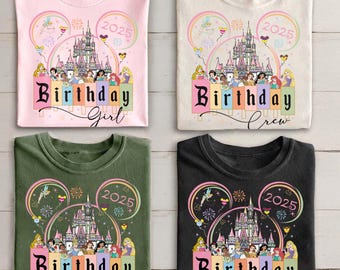 Disney Princess Birthday Shirt,Disney Castle Family Birthday Trip Shirt,Birthday Girl Best Birthday Ever Shirt,Princess Birthday Party Shirt