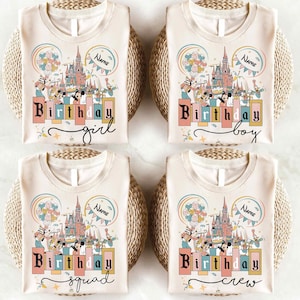 Vintage Mickey & Friends Birthday Shirts, Disney Party Birthday Boy Girl, Disney Birthday Squad,  Disney Birthday Trip Tee, Birthday Family
