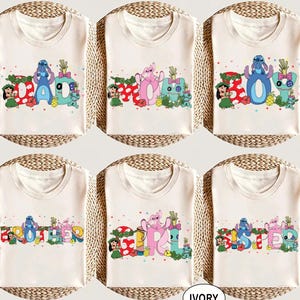 Disney Lilo & Stitch Family T-Shirt, Custom Name Disney Stitch Family Members Shirt, Lilo Stitch Movie Family Tees, Lilo Family Trip Shirt