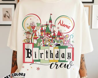 Personalized Name Toy Story Birthday T-Shirt, Custom Disney Buzz Woody Jessie Birthday Present Gift, Disneyland Family Trip Tee