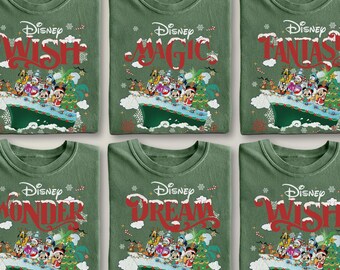 Gepersonaliseerd Disney Cruise Line-shirt, Mickey & Friends Cruise Christmas Very Merrytime Cruises-T-shirt, Family Xmas Cruise Trip