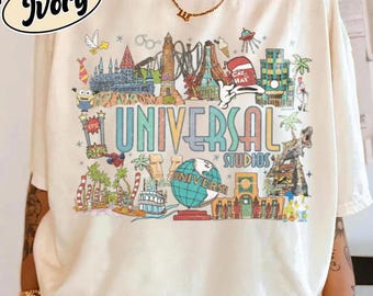 Camiseta vintage de Universal Studios, camiseta de colores cómodos de Universal Studios, camiseta de viaje familiar de Universal, camiseta de Universal, camiseta de Universal Florida