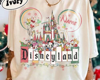 Camiseta navideña de Mickey y sus amigos de Disneyland, camiseta navideña de Disney, camiseta familiar navideña, regalo de Navidad, camiseta navideña de Disneyland
