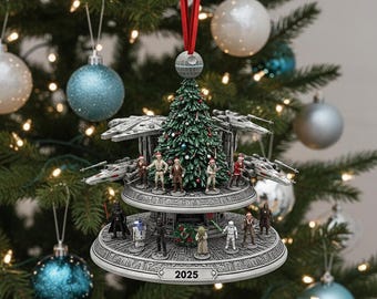 Personalized Star Wars Christmas Ornament, Custom Death Star Acrylic Decor, Millennium Falcon X-Wing Tree Ornament, Jedi Holiday Gift
