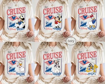 Personalized Disney Cruise Line 2025 Shirt, Mickey & Friends Family Cruise Trip Tee, Let's Cruise,Disney Wish Dream Magic Wonder Fantasy Tee