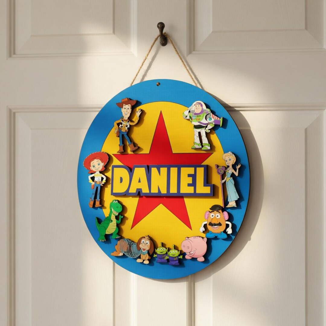Personalized Toy Story Name Sign, Woody Buzz Nursery Decor, Custom Baby ...