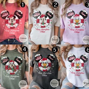 Disney Mickey and Friends Very Merrytime Cruise Christmas Lights Shirt, Christmas Family Custom Characters Shirt, Disney Cruise Xmas Tee
