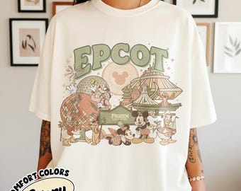 Vintage Mickey And Friends Disney Epcot Comfort Colors Shirt, Disney Epcot Shirt, Disney Trip Shirt, Disney Family Shirts, Disney Characters