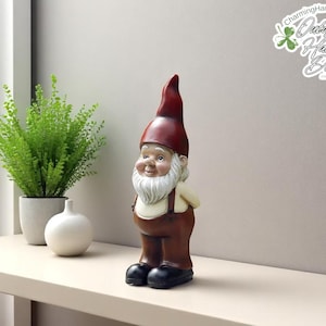 Standing Gnome Garden Statue | Decorative Outdoor Yard Ornament | Funny Small Display Figurine | Creative Lawn & Patio Resin