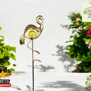 Solar Powered Flamingo Lamp | Outdoor Waterproof Garden Light | Animal-Themed Lawn Ornament Decor | Unique Backyard Display