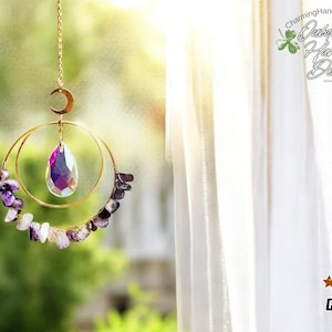 Crystal Sun Catcher | Hanging Window & Garden Decor | Rotating Prism Ornament | Outdoor Rainbow Maker | Home Wall Display