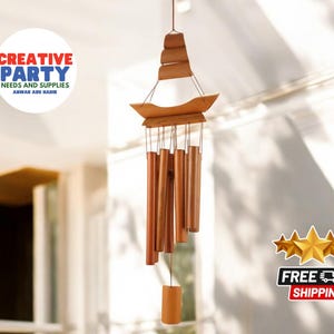 Handmade Bamboo Wind Chime | Natural Ring Outdoor Decoration | Unique Hanging Bell for Home | Artistic Garden Yard Ornament