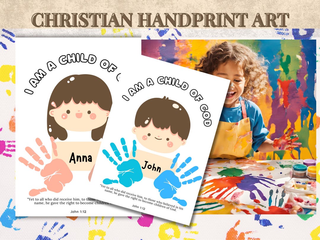 I Am a Child of God Handprint Art, Christian Kids Craft (digital ...