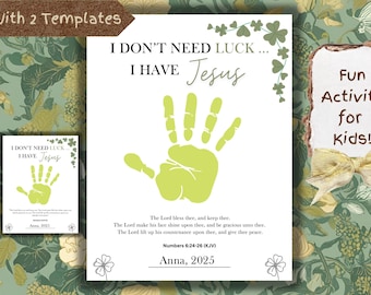 St. Patrick's Day Handprint Craft, Sunday School Activity (Digital Download)