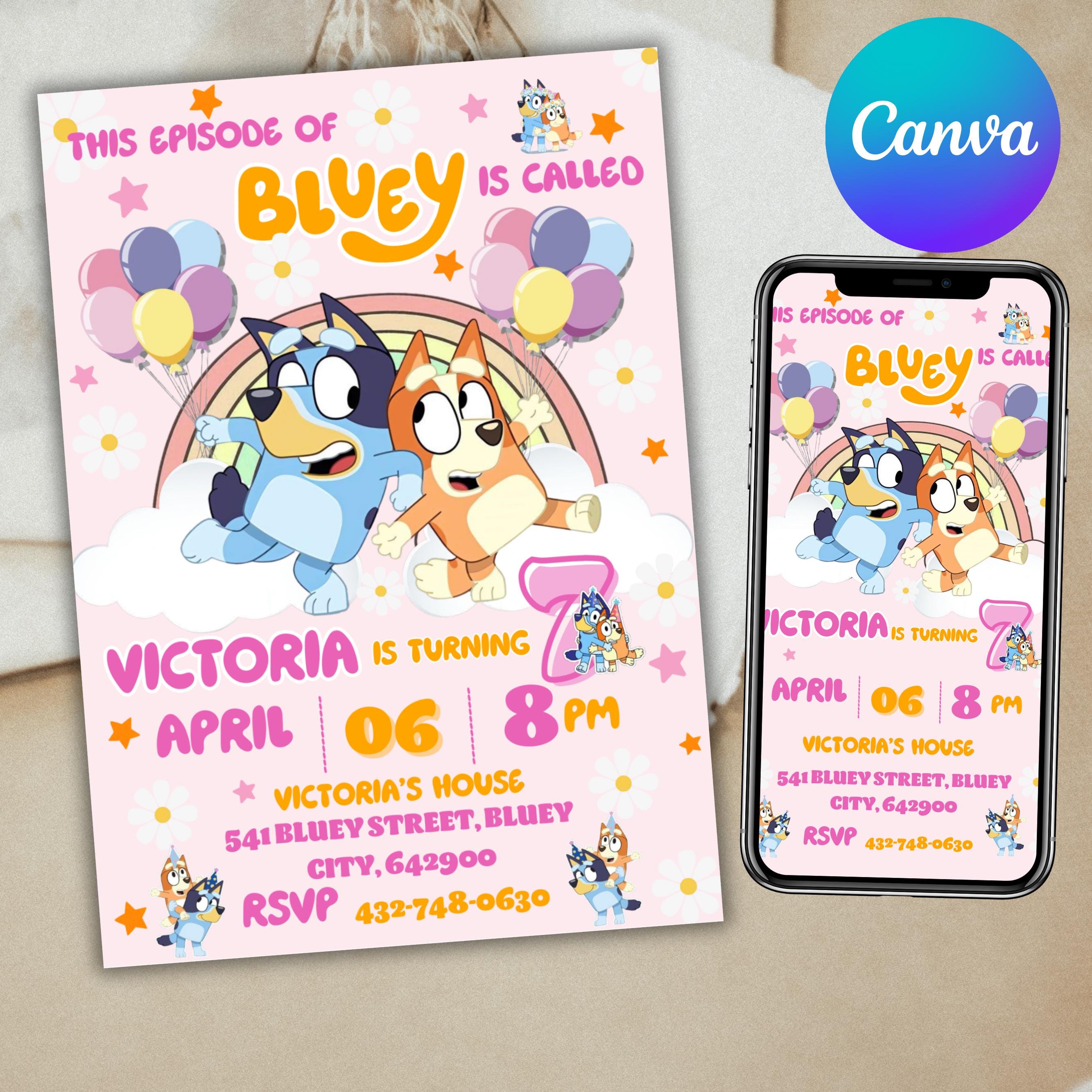 Birthday Girl Bluey Invite (Digital)