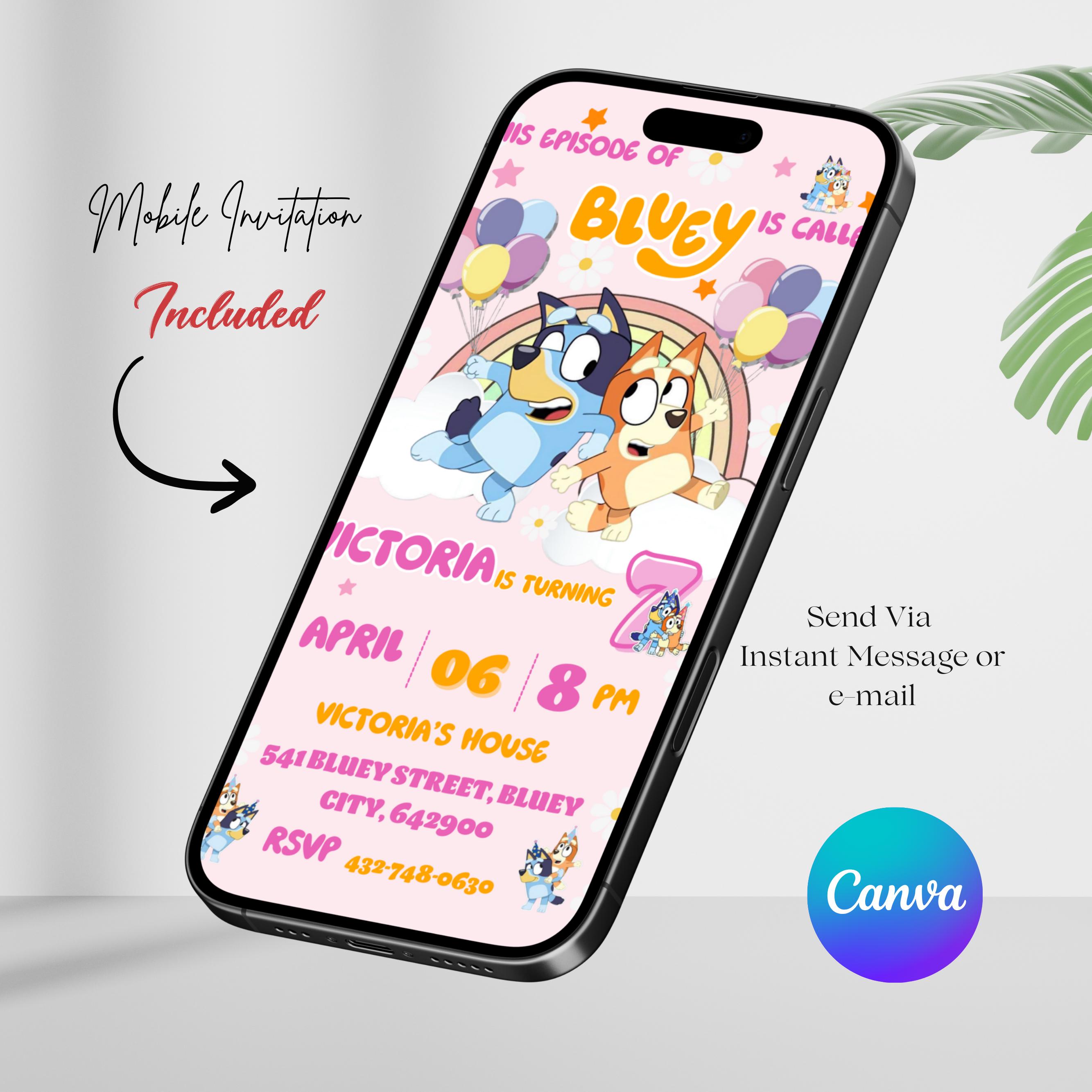 Birthday Girl Bluey Invite (Digital)