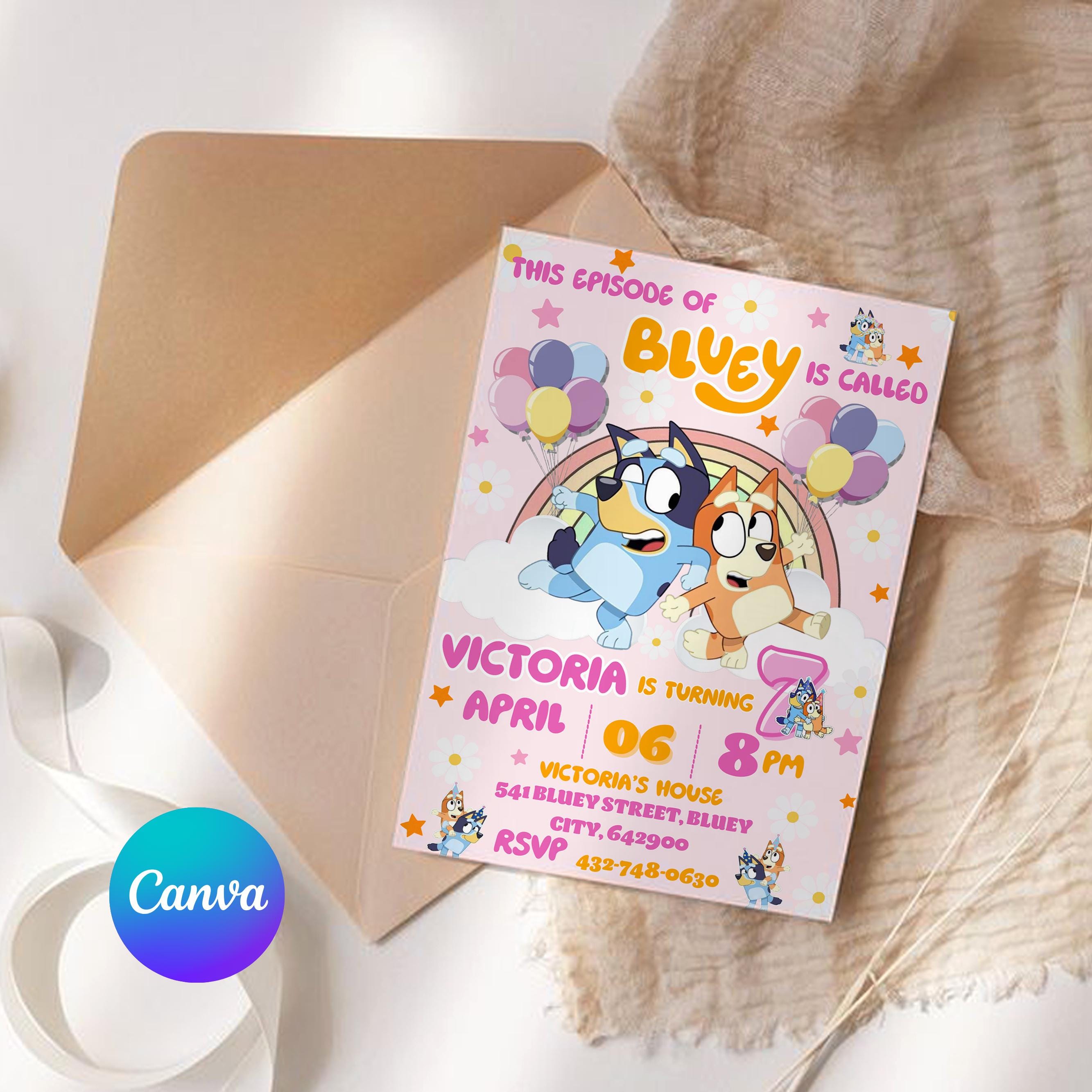 Birthday Girl Bluey Invite (Digital)