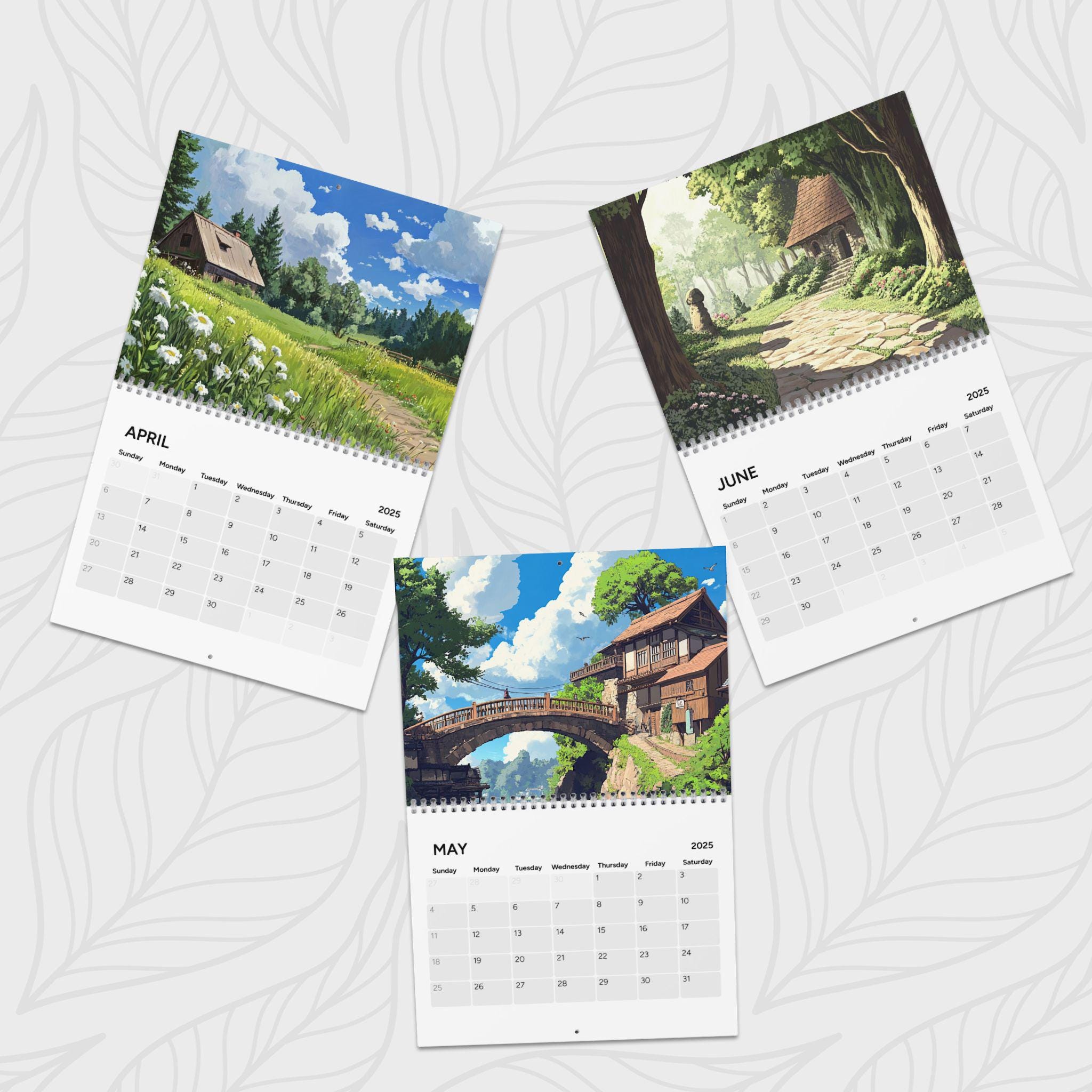 Studio Ghibli 2025 wandkalender - animekalender - geïnspireerd door Studio Ghibli - jaarlijkse bureaukalender - familiekalender