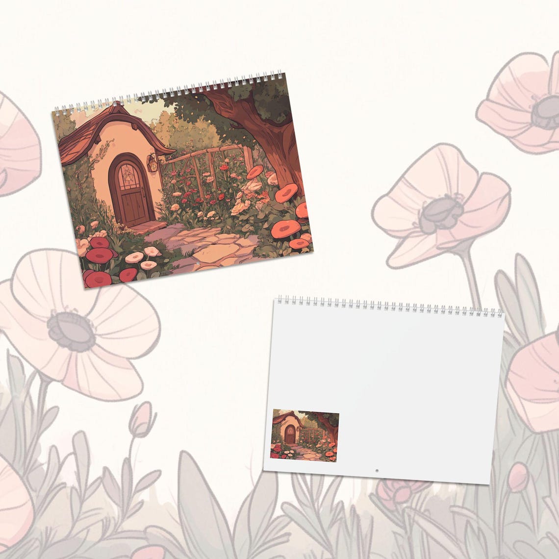 2025 Wall Calendar - Cottagecore Floral Calendar - Yearly Desk Calendar ...