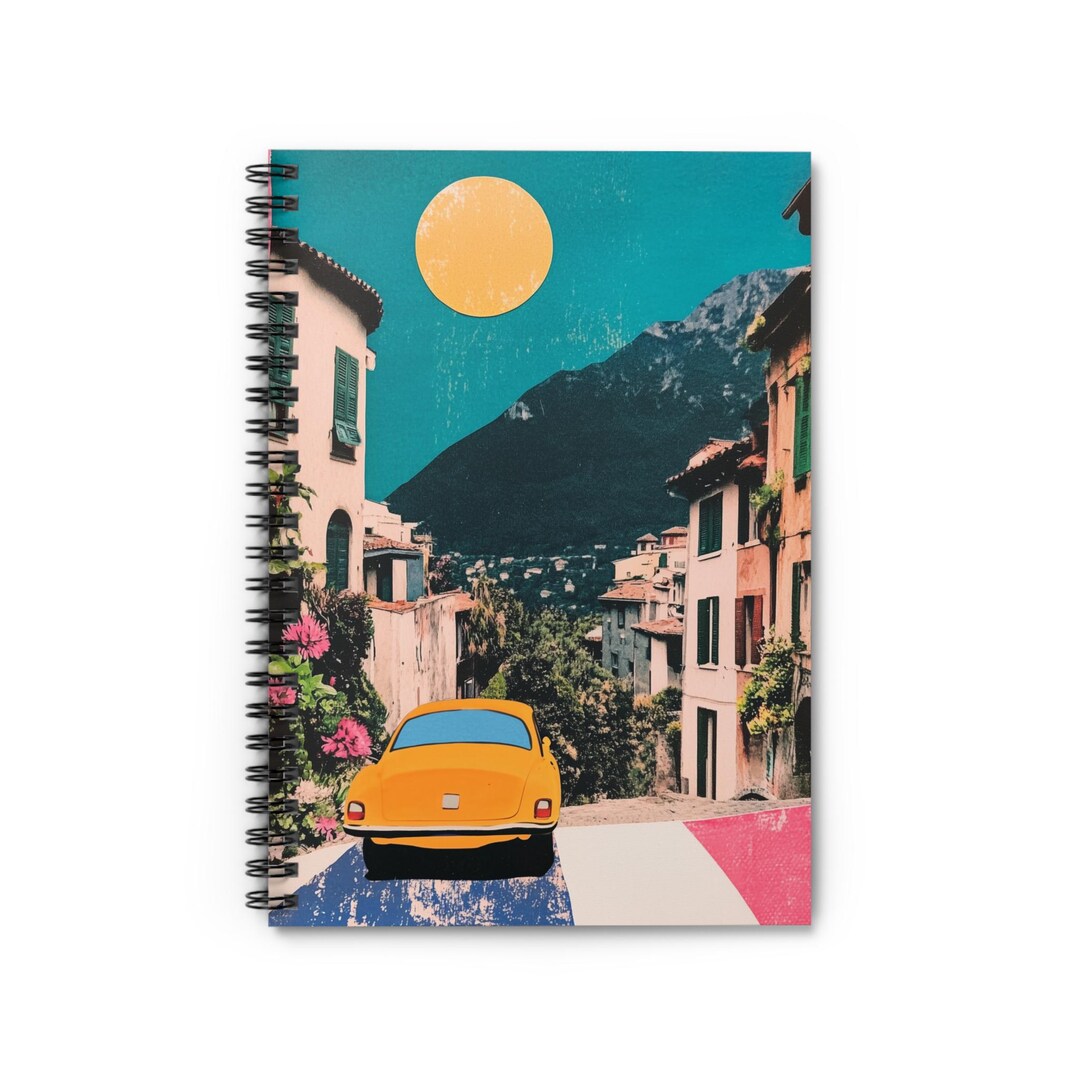 Vintage Retro Car Travel Spiral Notebook - Ruled Line, Retro Journal ...
