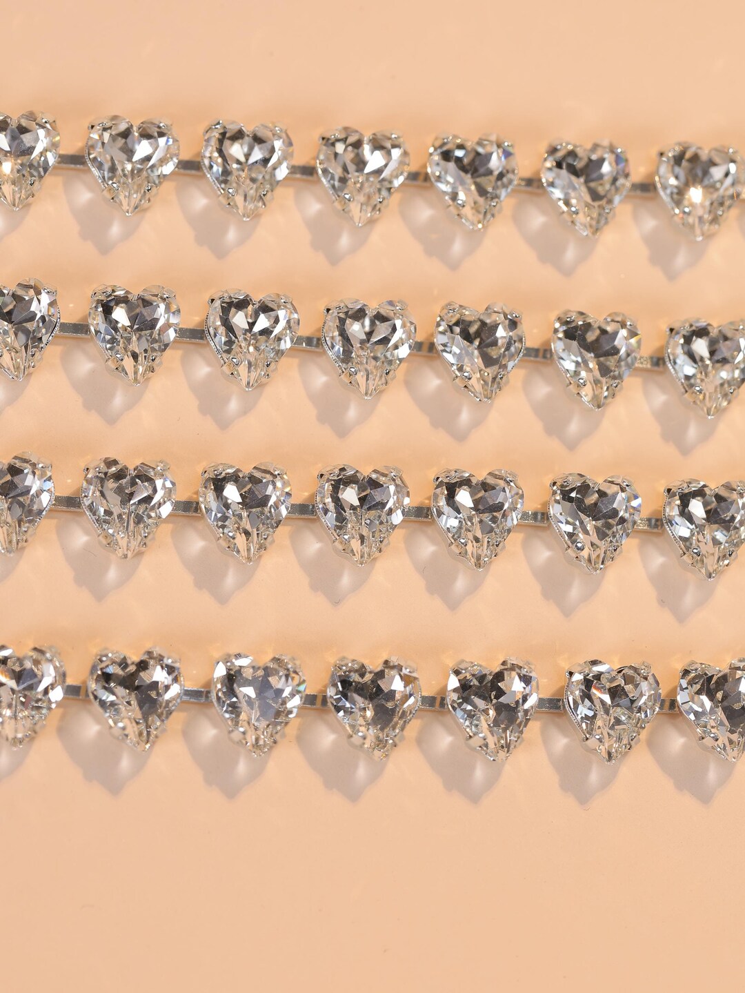 Handmade Brass Chain Base Setting, Heart Crystal Inlay (30pcs) - Etsy