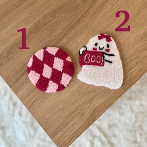 Punch Needle, Handmade Coaster, Valentine’s Day Gift, Punch Needle Coasters, Tufted Coaster, Mug Rug, Coasters, Gift Idea, Cute Gift