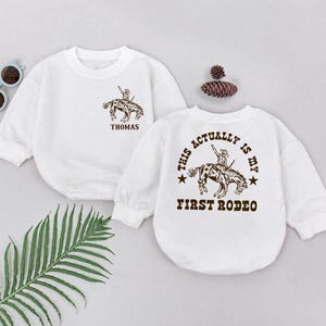 First Rodeo Baby Romper, This Actually Is My First Rodeo, Wild West Baby Bodysuit, Western, Cowboy Baby Outfit, Birthday Outfit